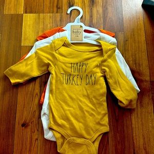 Baby 0-3 Months, Rae Dunn Thanksgiving Onesis